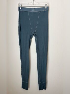 SKIMS Stretch Cotton Rib Leggings Size Medium Blue Gray Loungewear Cabincore
